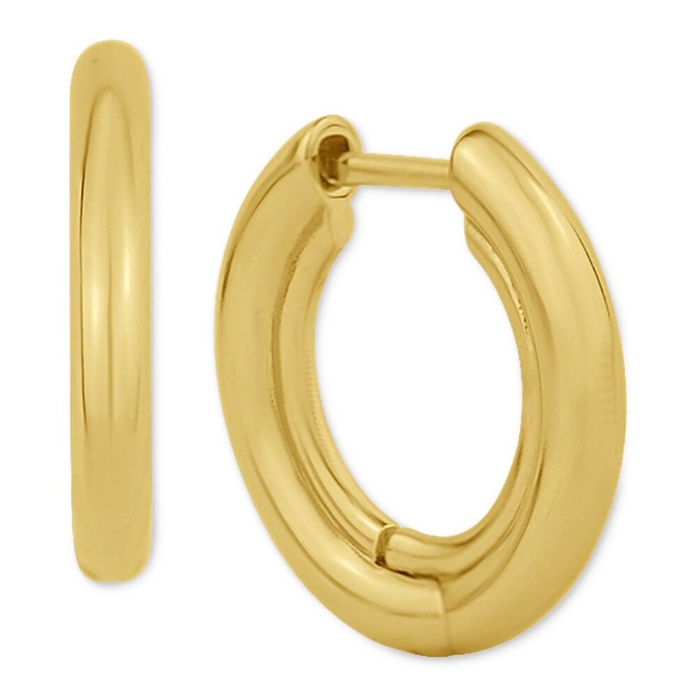 And Now This Highly Polished Small Hoop Earrings, 0.78" - Gold Plated